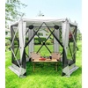 image:imageRaynesys 6 Sided Pop Up Gazebo Tent Camping Screen Tent for 68 Person Foldable PopUp Canopy Shelter with Mesh Windows UV Resistant Quick Set Outdoor Gazebo with 6 Removable Wind Cloths GrayGray