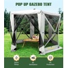 image:imageRaynesys 6 Sided Pop Up Gazebo Tent Camping Screen Tent for 68 Person Foldable PopUp Canopy Shelter with Mesh Windows UV Resistant Quick Set Outdoor Gazebo with 6 Removable Wind Cloths GrayGray