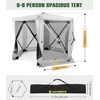 image:imageRaynesys 6 Sided Pop Up Gazebo Tent Camping Screen Tent for 68 Person Foldable PopUp Canopy Shelter with Mesh Windows UV Resistant Quick Set Outdoor Gazebo with 6 Removable Wind Cloths GrayGray