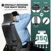 image:imageRaynesys Ergonomic Chair for Heavy People 350 LBS Capacity with Wide Seat Comfortable Headrest Tilt Function Adjustable Lumbar SupportBreathable Mesh for Home Office Black amp Black