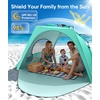 image:imageRaynesys Pop up Beach Tent Sun Shelter for 34 Person Sky BlueMint Green