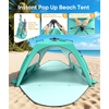 image:imageRaynesys Pop up Beach Tent Sun Shelter for 34 Person Sky BlueMint Green