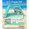 image:imageRaynesys Pop up Beach Tent Sun Shelter for 34 Person Sky BlueMint Green