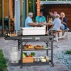 image:imageRaynesys 440lbs Outdoor Folding Grill Cart Blackstone Griddle StandBlack