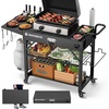 image:imageRaynesys 440lbs Outdoor Folding Grill Cart Blackstone Griddle StandBlack