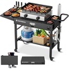 image:imageRaynesys 440lbs Outdoor Folding Grill Cart Blackstone Griddle StandBlack