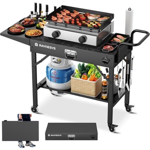 image:imageRaynesys 440lbs Outdoor Folding Grill Cart Blackstone Griddle StandBlack