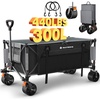 image:imageRaynesys Collapsible Wagon Cart with Wheels 440lbs 300L Heavy Duty Folding Wagon Foldable for Sports Beach Grocery Camping  Upgraded Effortless Elegance Black  Gray RAYS1