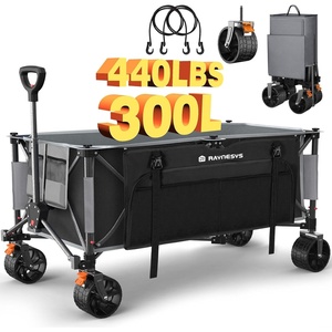 image:imageRaynesys Collapsible Wagon Cart with Wheels 440lbs 300L Heavy Duty Folding Wagon Foldable for Sports Beach Grocery Camping  Upgraded Effortless Elegance Black  Gray RAYS1