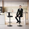 image:imageRaynesys Metal Swivel Barstools Set of 2 Enlarged PU Leather Seat with Metal Back Adjustable from 24 to 33 for Counter Height amp Bar Height Modern Design for Kitchen and RestaurantMatteBlackMatte Black