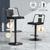 image:imageRaynesys Metal Swivel Barstools Set of 2 Enlarged PU Leather Seat with Metal Back Adjustable from 24 to 33 for Counter Height amp Bar Height Modern Design for Kitchen and RestaurantMatteBlackMatte Black
