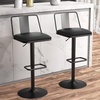 image:imageRaynesys Metal Swivel Barstools Set of 2 Enlarged PU Leather Seat with Metal Back Adjustable from 24 to 33 for Counter Height amp Bar Height Modern Design for Kitchen and RestaurantMatteBlackMatte Black